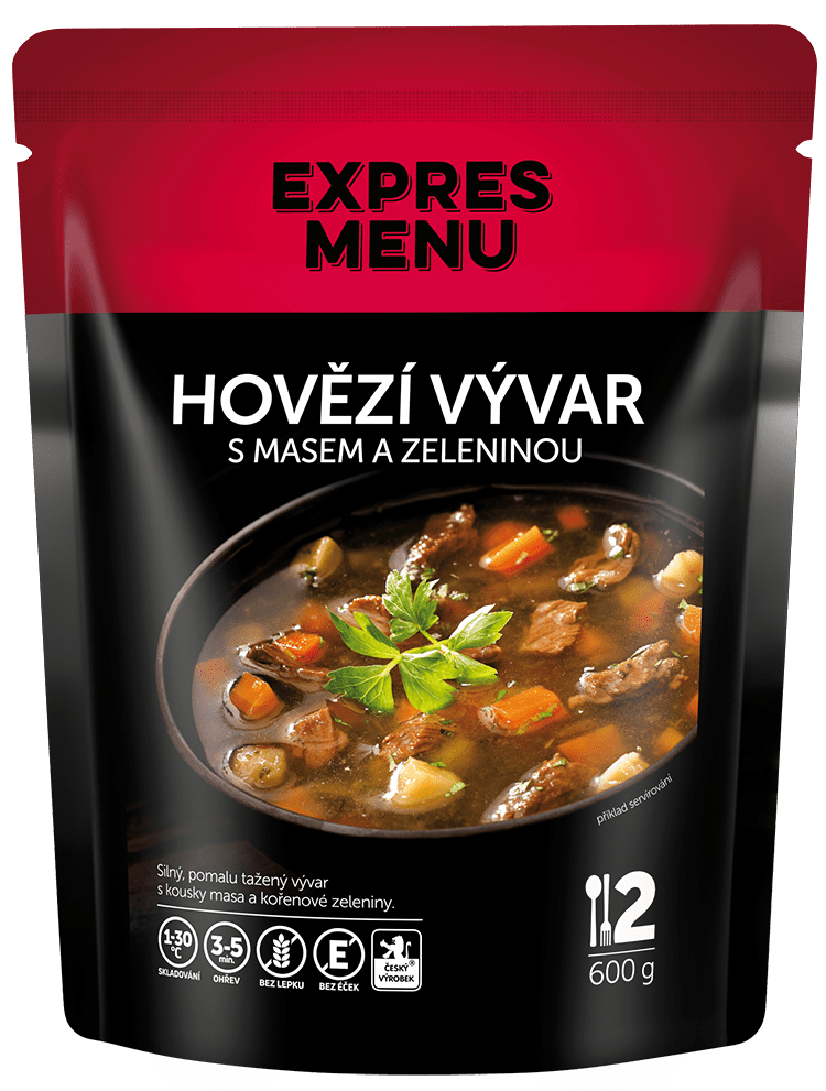 Expres menu Hovězí vývar s masem a se zeleninou 600g