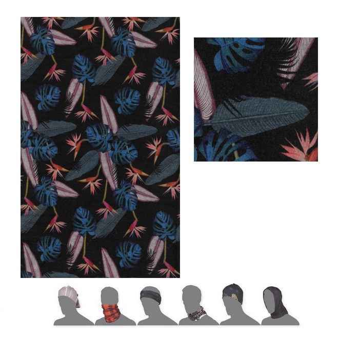 Sensor Tube Merino Impress nákrčník multifunkční černá/floral