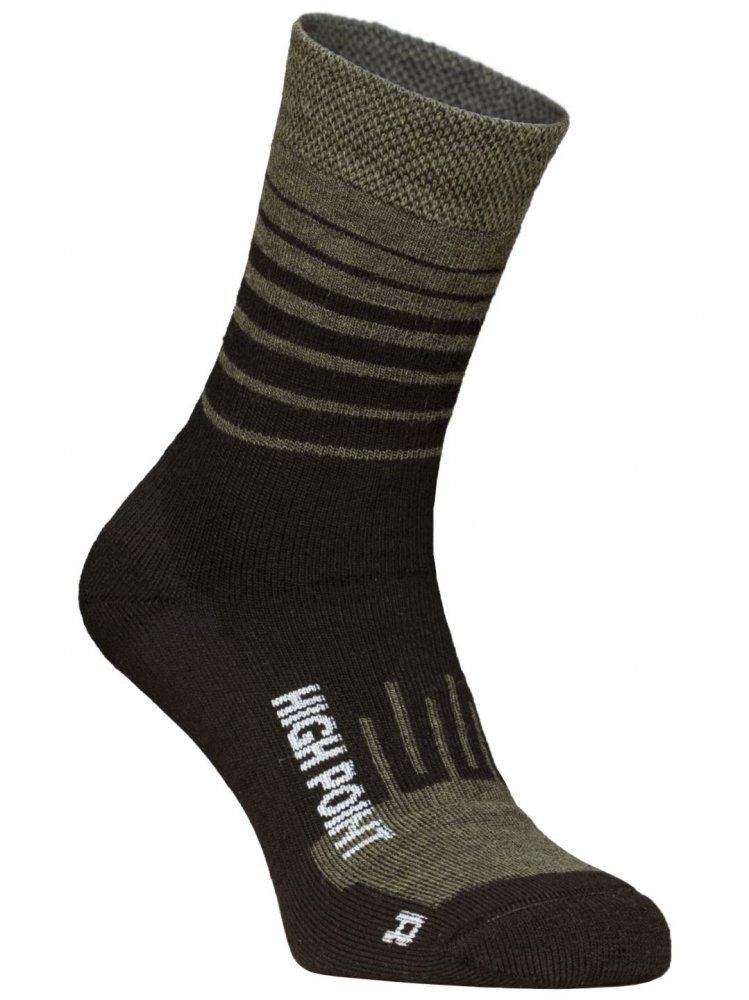 High point pánské ponožky Mountain merino 3.0 black/khaki