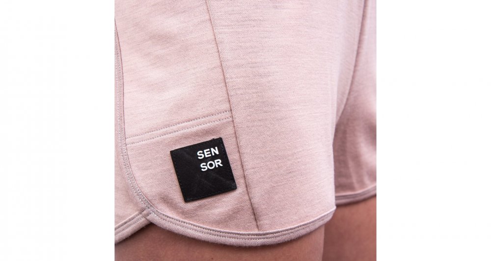 Sensor Merino Upper Traveller dámské šortky Dusty pink