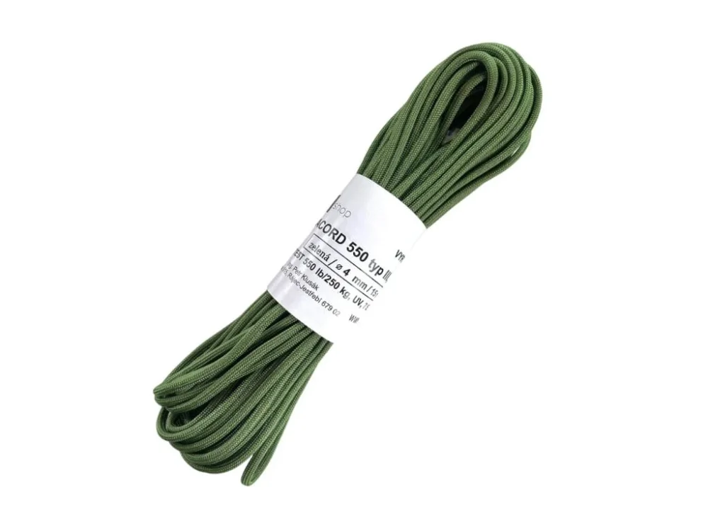 PK  Paracord 550, polyamid, 15 m, zelená trávová