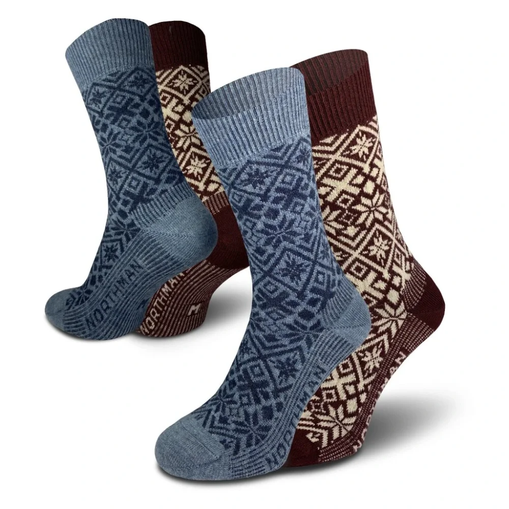 Northman Fauske merino 2-pack mix barev-jeans