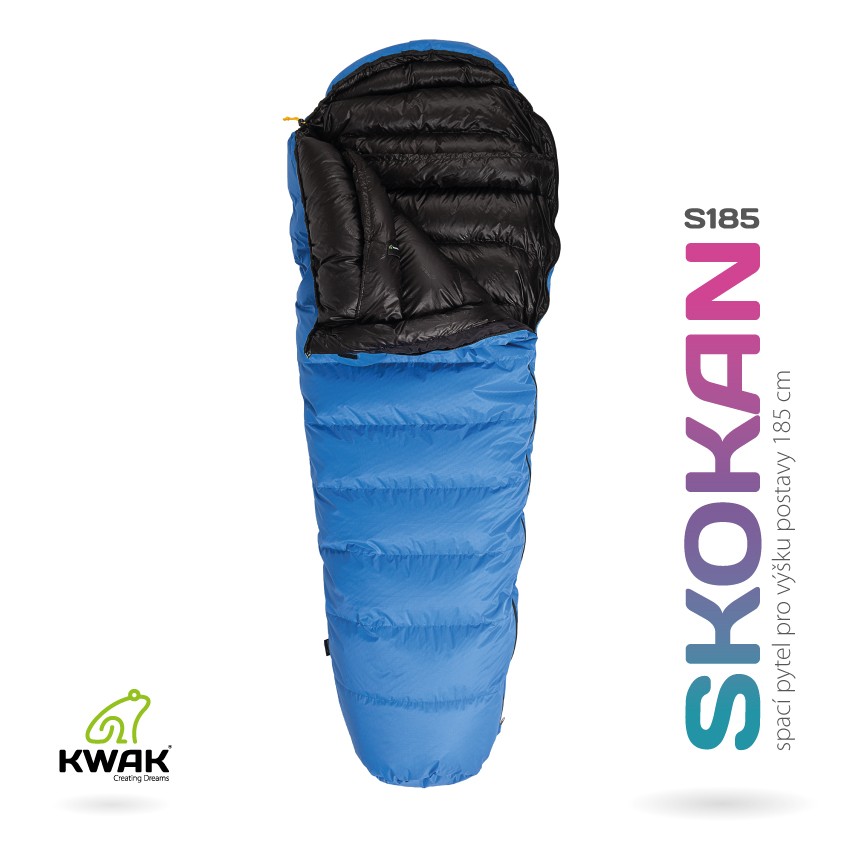 KWAK Spací pytel Skokan S170, modrá/černá, levý zip