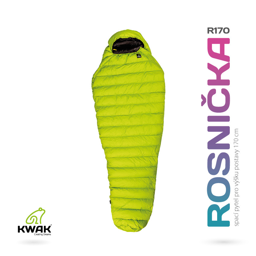 KWAK Spací pytel Rosnička R170, khaki/černá, levý zip
