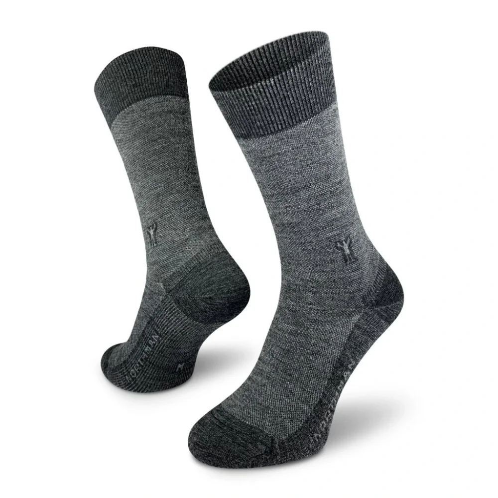 Northman Skagen Merino společenské ponožky, světle šedé